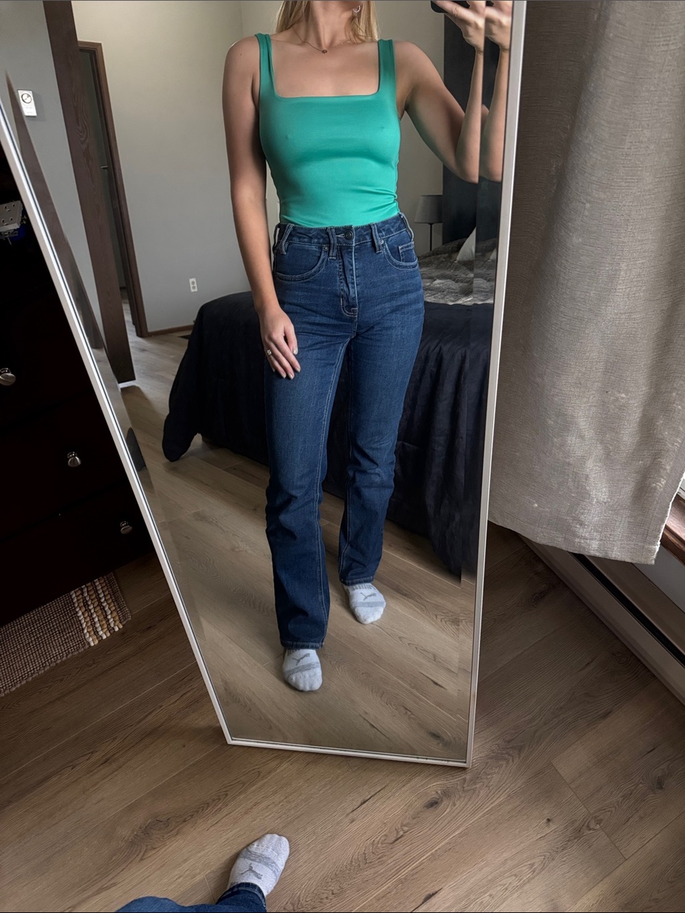 Green silky bodysuit